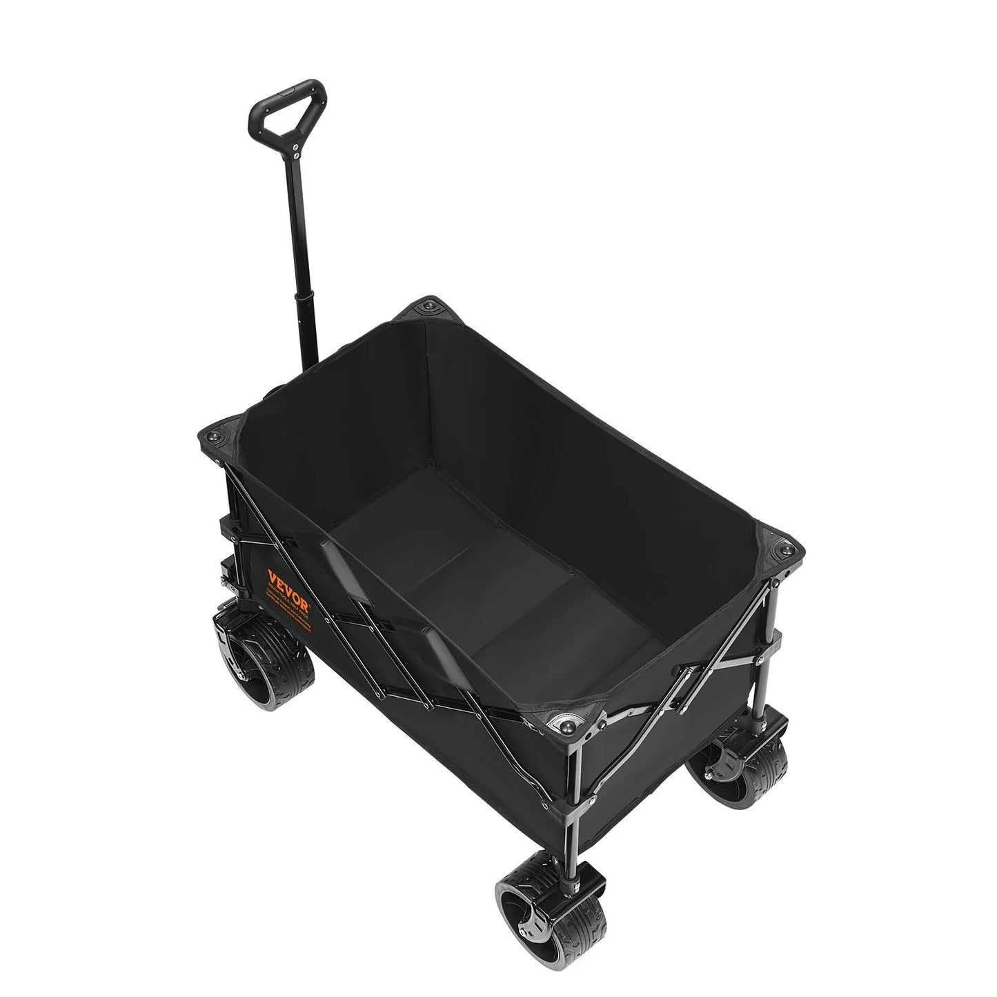 VEVOR Collapsible Folding Wagon, 220 L Beach Wagon Cart with All-Terrain Wheels, Heavy Duty Folding Wagon Cart Max 330 Lbs with Drink Holders, Sports Wagon for Camping, Shopping, Garden