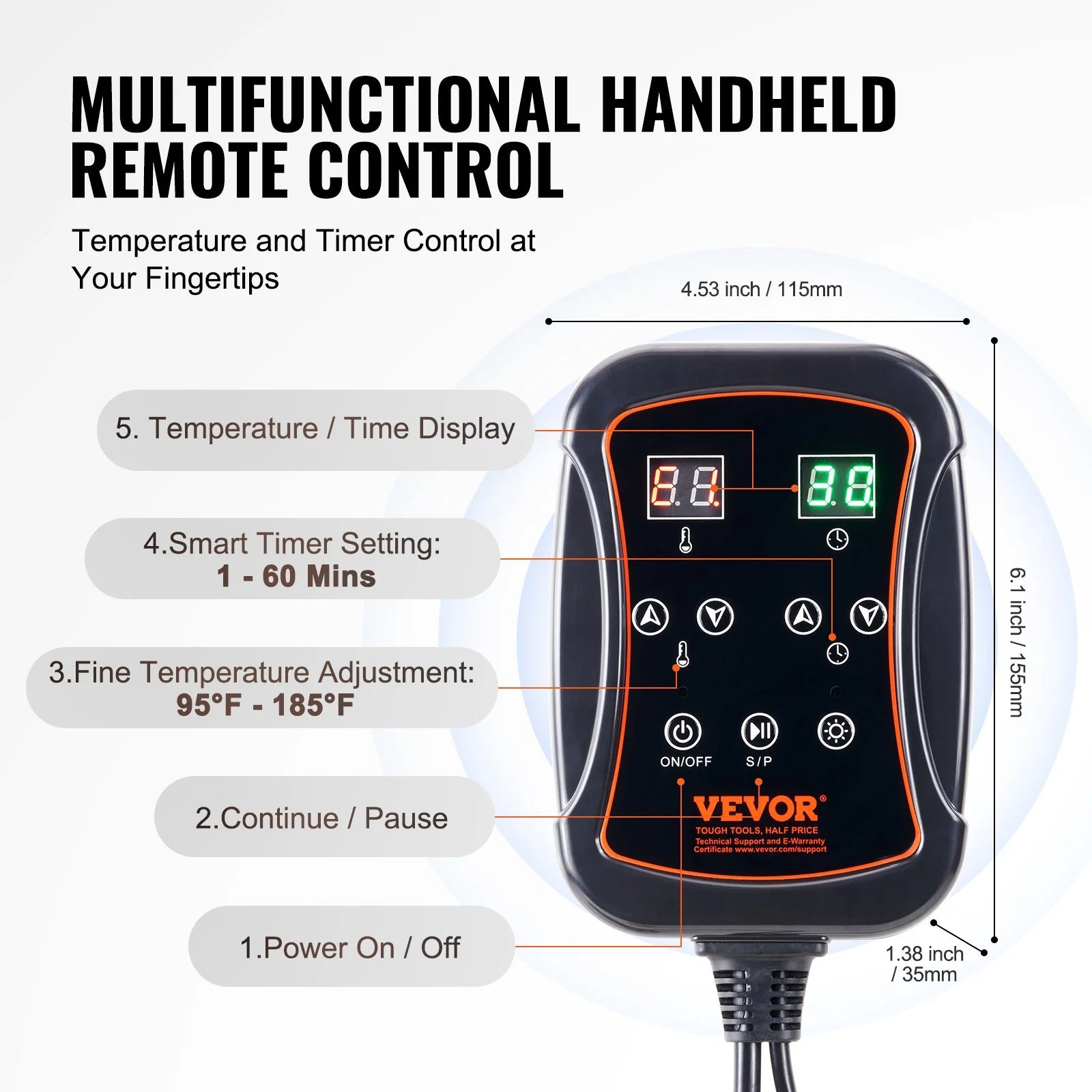 VEVOR Sauna Blanket for Detoxification, Portable Far Infrared Sauna for Home, PU Sauna Bag W/ Therapy Stones & Carbon Fiber Heating, 1-6 Level Adjustable Temp 95-185¨H, 1-60 Minutes Timer, 75 X 35In