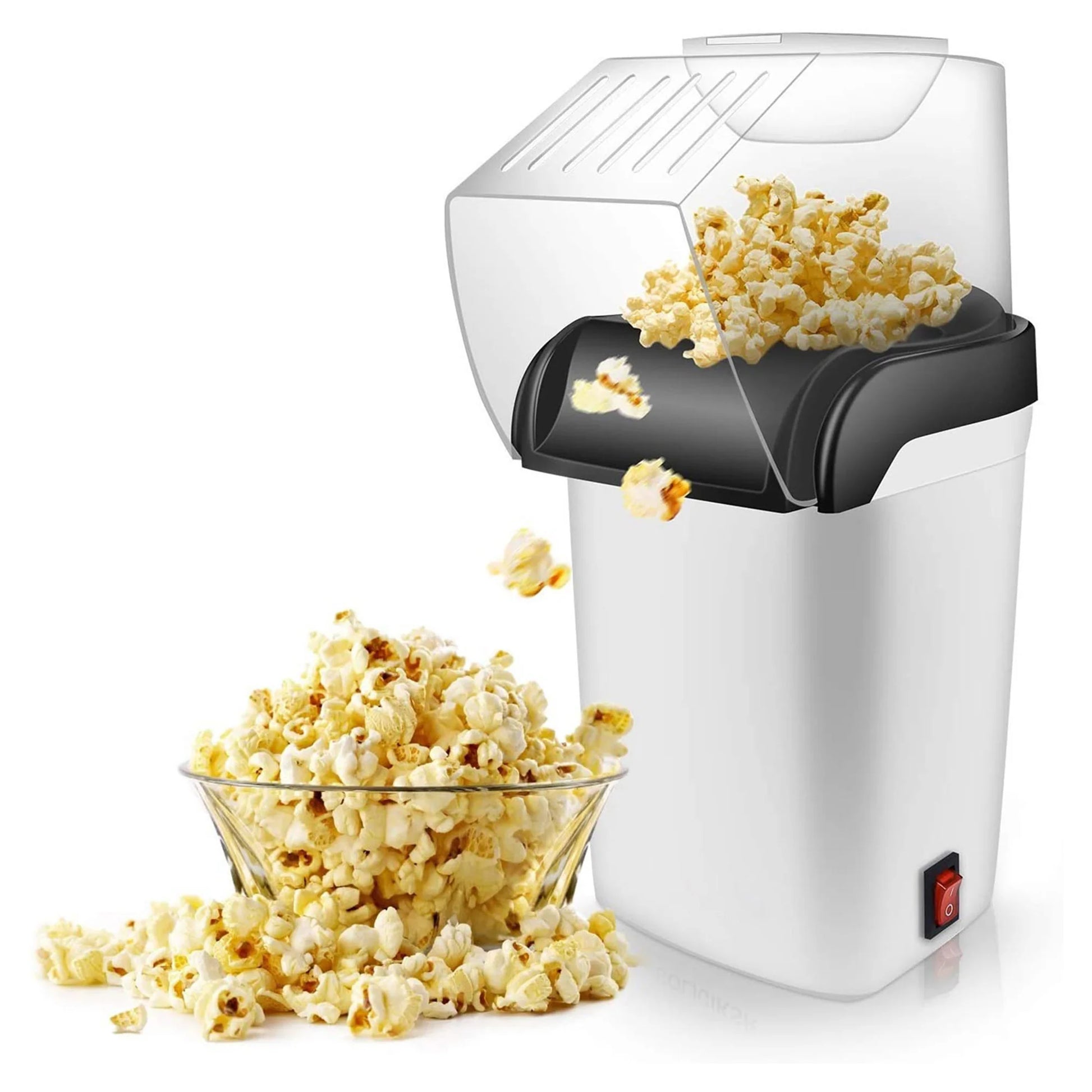 5 Core Popcorn Machine 16 Cup Hot Air Popper Mini Portable Electric Pop Corn Maker White